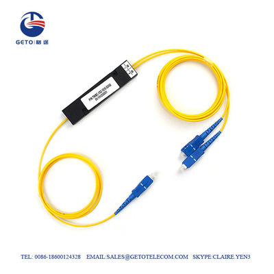 Gele FTTH-Vlechttype van de Vezel Optische Splitser Plc van Sc UPC 1x2 Splitser