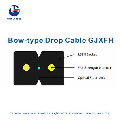 Boogtype G657A 2 de Optische Kabel van de Kernvezel, Vlakke Dalingskabel